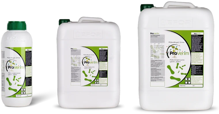 Proverim bakterili gübre 1, 10 ve 20 litre ambalajlar